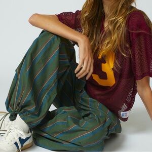 UO Sloane Poplin Stripe Balloon Pant XL